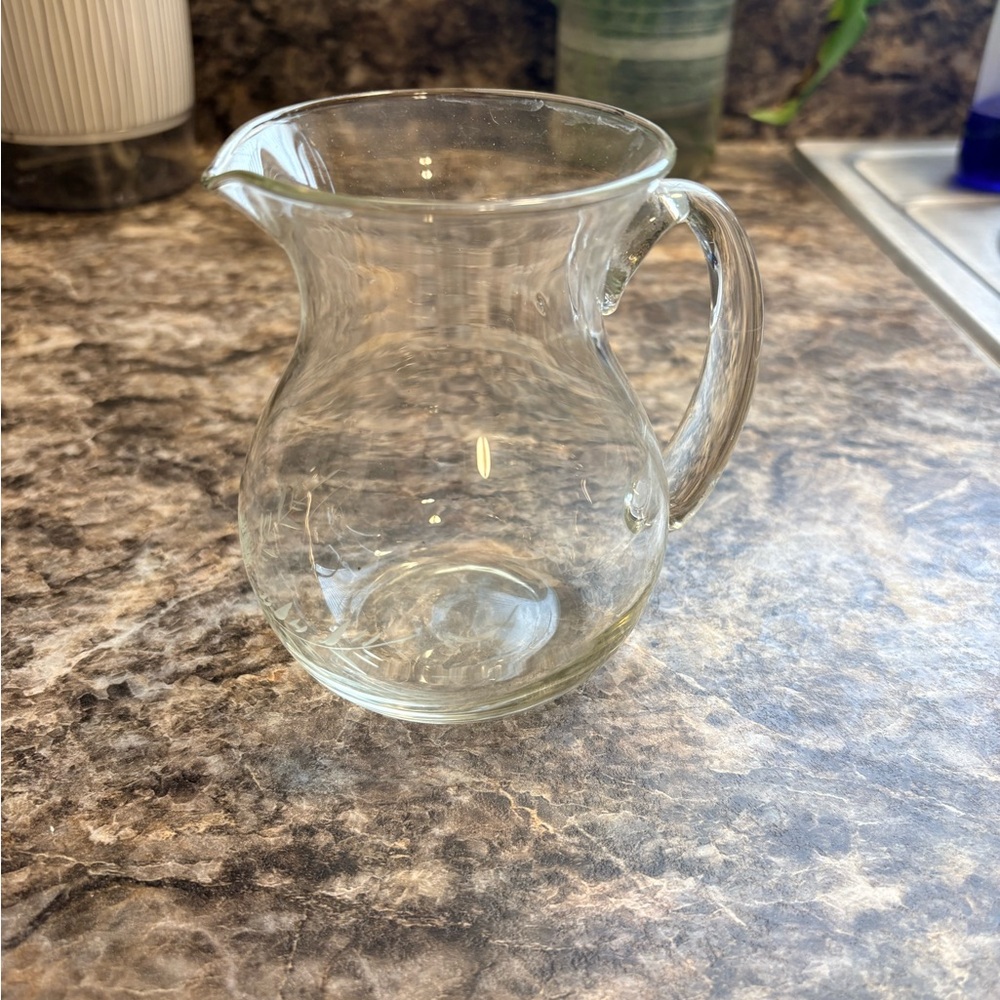 Clear Glass Pitcher with Handle - Picture 2 of 2